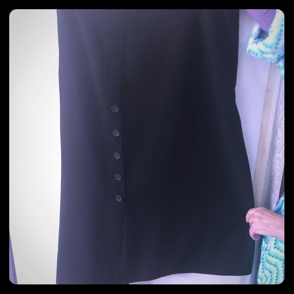 Mid length black skirt business casual